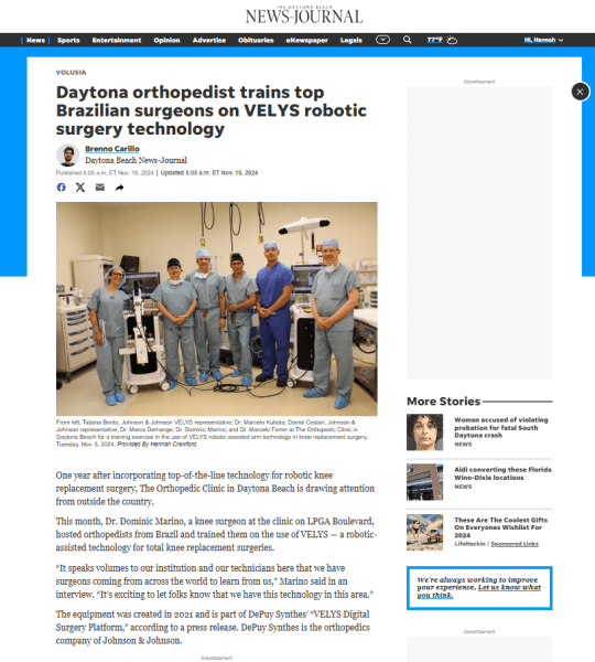 Dr. Dominic V Marino News Journal